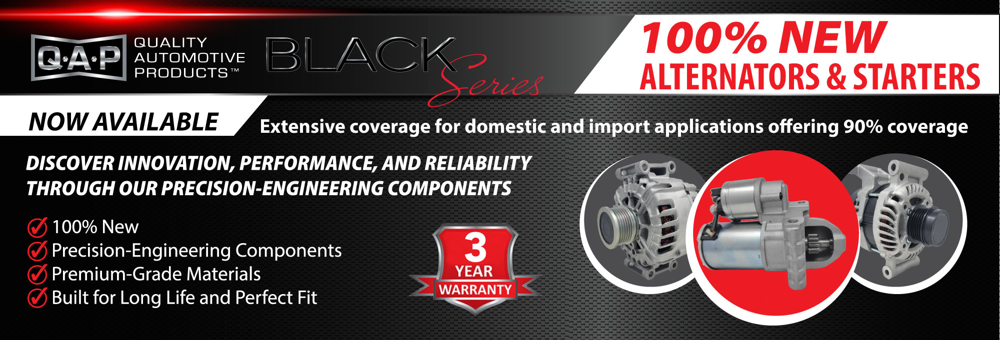 100% New Starters & Alternators